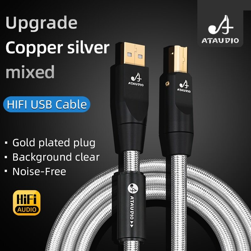 Ataudio Hifi สายเคเบิล usb DAC A-B C-B C-C ดิจิทัล AB Audio A เป็น B ระดับไฮเอนด์ Type A เป็น Type B