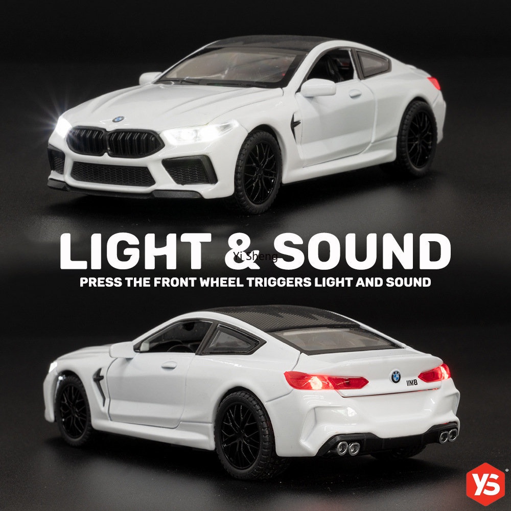 โมเดลรถของเล่น BMW M8 สเกล 1:32 พร้อมไฟ เสียง วิ่ง โมเดลรถ - รูปที่ 2