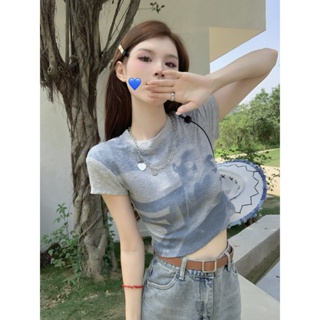 Suxi เสื้อยืด คอกลม แขนสั้น พิมพ์ลาย ทรงสลิมฟิต เข้ากับทุกการแต่งกาย สําหรับผู้หญิง