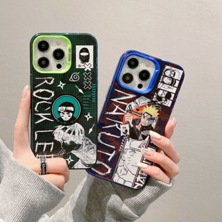 เคสโทรศัพท์มือถือ ซิลิโคน TPU ผิวด้าน กันกระแทก พิมพ์ลายนารูโตะ หรูหรา สองชั้น สีเงิน สําหรับ iPhone 14 11 12 13 Pro Max