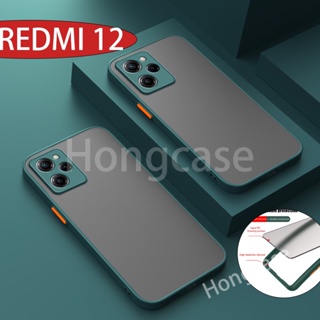 เคสโทรศัพท์มือถือ ซิลิโคนนิ่ม ผิวด้าน บาง ป้องกันเลนส์กล้อง สําหรับ Xiaomi Redmi 12 Redmi12 4G 2023