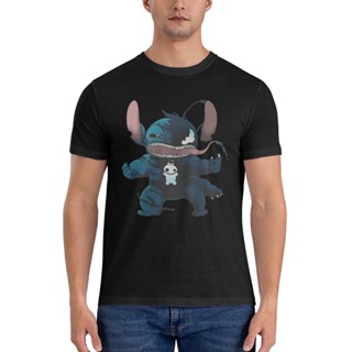 เสื้อยืด ผ้าฝ้าย พิมพ์ลายการ์ตูน Stitch Venom Lilo สไตล์วินเทจ แฟชั่นสําหรับผู้หญิง