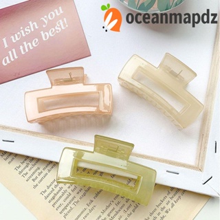 OCEANMAPDZ กิ๊บติดผมพลาสติก ทรงสี่เหลี่ยมผืนผ้า สีพื้น สําหรับเด็กผู้หญิง