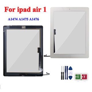 อะไหล่หน้าจอสัมผัสดิจิทัล พร้อมปุ่มโฮม สําหรับ ipad air 1 A1474 A1475 A1476