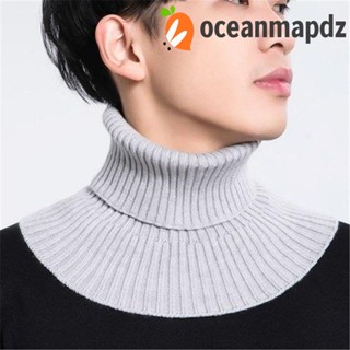 OCEANMAPDZ ผ้าพันคอปลอม กันลม ถอดออกได้ เหมาะกับของขวัญ แฟชั่นฤดูใบไม้ร่วง และฤดูหนาว สําหรับผู้ชาย