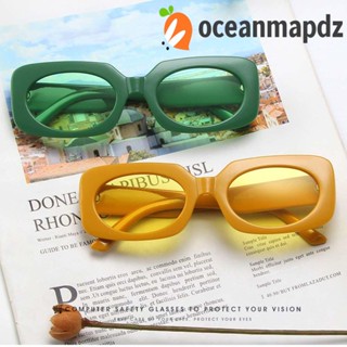 OCEANMAPDZ แว่นตากันแดด ทรงสี่เหลี่ยมผืนผ้า พิมพ์ลายเสือดาว แบรนด์หรู สไตล์เกาหลี สําหรับผู้ชาย