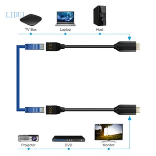 Lidu1 สายเคเบิลอะแดปเตอร์ต่อขยาย HDMI-Rj45 เป็น Rj45 TX RX ตัวเมีย ตัวผู้ 2 ชิ้น