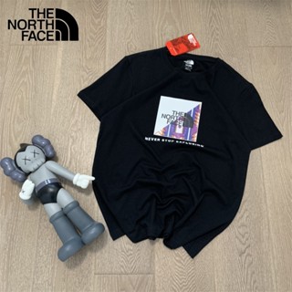 เสื้อยืดคอกลม แขนสั้น ผ้าฝ้าย ทรงหลวม ลาย The North Face แบบดั้งเดิม สไตล์สปอร์ต