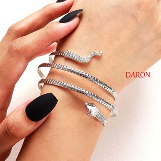 DARON สร้อยข้อมือ กําไลข้อมือ โลหะ รูปงู สามชั้น สไตล์พังก์ สําหรับผู้หญิง