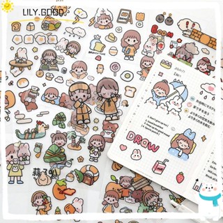 LILY สติกเกอร์ PET รูปกระต่าย สําหรับตกแต่งสมุดโน้ต 20 ชิ้น