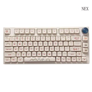 Nex ปุ่มกดคีย์บอร์ด 129 คีย์ XDA PBT ลายการ์ตูนกราฟฟิติ สีย้อม สําหรับคีย์บอร์ด Mechanical Cherry Mx Switch Minimalist