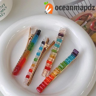 OCEANMAPDZ กิ๊บติดผม ประดับคริสตัล เพทาย แบบบาง หรูหรา แบบสร้างสรรค์ สไตล์เกาหลี