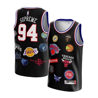 เสื้อกีฬาบาสเก็ตบอล ลายทีม NBA Jersey 94 สีดํา สีดํา