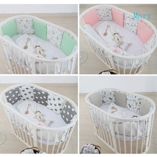 Mary 6 ชิ้น เตียงนอนเด็กแรกเกิด กันชน ผ้าฝ้ายนุ่ม หมอนป้องกัน ทารก เบาะรองนอน เนอสเซอรี่