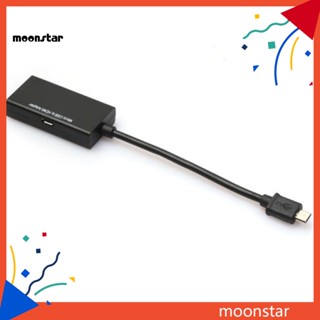 Moo สายเคเบิลอะแดปเตอร์แปลง Micro USB ตัวผู้ เป็น HDMI ตัวเมีย ความคมชัดสูง สําหรับโทรศัพท์มือถือ HDTV มอนิเตอร์