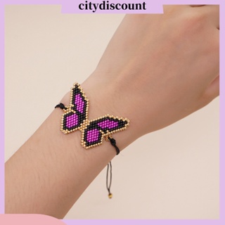 &lt;citydiscount&gt; สร้อยข้อมือ ประดับลูกปัด รูปผีเสื้อ เรขาคณิต แฮนด์เมด ปรับได้ สไตล์โบฮีเมียน สําหรับผู้หญิง