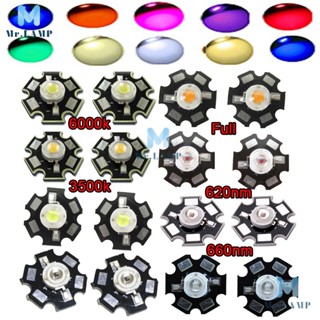 หลอดไฟ LED 1W 3W สีขาว สีเขียว สีฟ้า สีแดง 10 ชิ้น