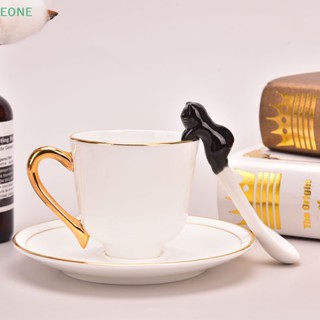 Eone ช้อนกาแฟเซรามิค ลายการ์ตูนแมวน่ารัก 1 ชิ้น