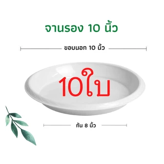 กระถางต้นไม้พลาสติก กระถางต้นไม้ กระถาง สีดำ สีขาว 10 นิ้ว 10ใบ ราคาส่ง
