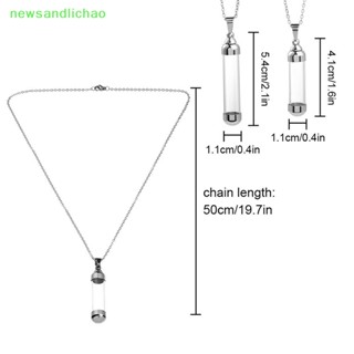 Newsandlichao ขวดโหลแก้วใส เปิดฝาสกรูได้ สําหรับเถ้าทราย โซ่เหล็ก จี้ขวดโหล สร้อยคอ โชคดี