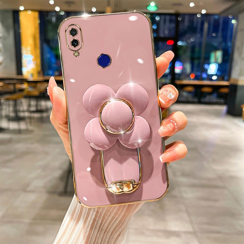 Casing redmi note 7 pro redmi 7 TPU 3D Windmill Bracketเคสโทรศัพท ์ Ultra thin Electroplated Smooth Soft Case Shock proof กันชนเคสโทรศัพท ์