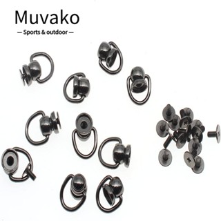 Muvako หมุดหนัง รูปตัว D กว้าง 13 มม. สูง 9.6 มม. กว้าง 9.6 มม. สีดํา สําหรับตกแต่ง