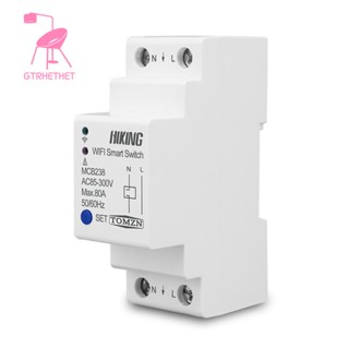 Tomzn 80A 2P Din Rail Wifi Smart Switch เบรกเกอร์วงจร รีโมทคอนโทรลไร้สาย โดย TUYA Smartlife APP Time Switch Breaker