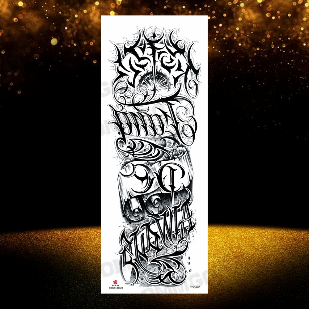 สติกเกอร์รอยสักชั่วคราว ลายสัตว์ ดอกไม้ กวีนิพนธ์ ทาโตส แขน ขนาดใหญ่ ล้างทําความสะอาดได้ สีดํา สําหรับผู้ชาย ผู้ใหญ่ - รูปที่ 7