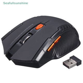 Seaf&gt; เมาส์ออปติคอลเล่นเกมไร้สาย 2.4Ghz 6D DPI ปรับได้ USB