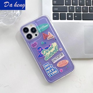 เคสป้องกันโทรศัพท์มือถือ ลายตัวอักษร กันกระแทก สําหรับ Apple 14pro 11promax 13promax VU21