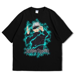 ป่า#ถูกสุด T-shirt  เสื้อยืด พิมพ์ลายอนิเมะ Jujutsu Kaisen Gojo SatoruS-5XL(S-5XL)