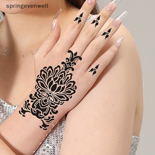 [springevenwell] สติกเกอร์แม่แบบ ลายฉลุเฮนน่า สไตล์อินเดีย สําหรับสักชั่วคราว