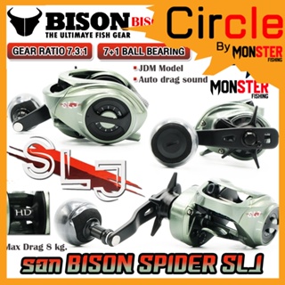 รอกหยดน้ำ BISON SPIDER SLJ รุ่นใหม่ มีกิ๊กเสียง รอบ 7.3:1 มีทั้งหมุนซ้ายและหมุนขวา (JDM MODEL)