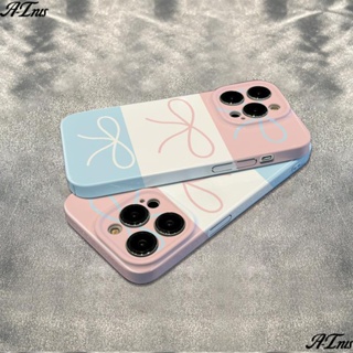 เคสโทรศัพท์มือถือ ฟิล์มกันรอย กันกระแทก ประดับโบว์ เรียบง่าย สําหรับ Apple Iphone 14pro 786insmax 1211 13 T5UN