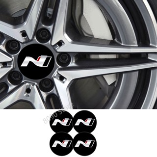 สติกเกอร์ตราสัญลักษณ์ N Car Wheel Center Hub Cap สําหรับตกแต่งรถยนต์ Hyundai Accent Sonata Kicks Reina 4 ชิ้น ต่อชุด