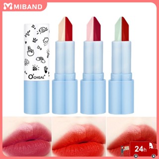 Ocheal Lip Balm Color Change Lipstick Transparent Lasting Moisturizing Lip Balm Temperature Sensitive Color 3 Color Lip Stick Set Box นักเรียนหญิงฤดูร้อน