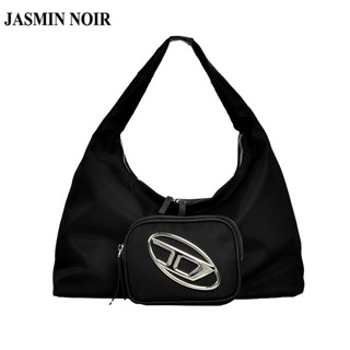 Jasmin NOIR กระเป๋าถือ กระเป๋าสะพายไหล่ ผ้าออกซ์ฟอร์ด ลายตัวอักษร ขนาดใหญ่ สําหรับผู้หญิง