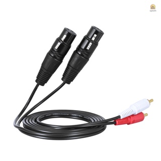 สายเคเบิลเสียงสเตอริโอ XLR ตัวเมีย เป็นปลั๊กตัวผู้ RCA คู่ 1.5 ม. 5 ฟุต สําหรับมิกเซอร์ ผสมคอนโซล ไมโครโฟน เครื่องขยายเสียง