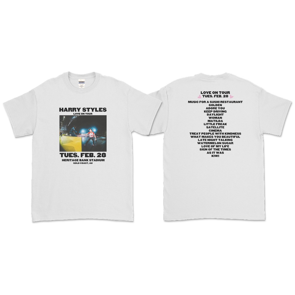Harry STYLES - LOVE ON TOUR AUSTRALIA SONGLIST T-SHIRT (Front And Back)