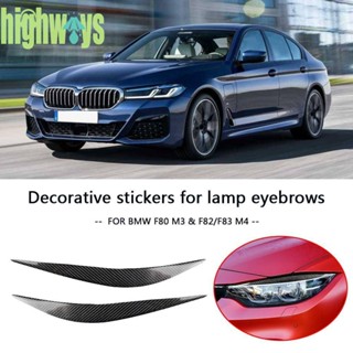 สติกเกอร์คิ้วไฟหน้ารถยนต์ สําหรับ BMW 4 Series F80 M3 F82 2 ชิ้น [highways.th]