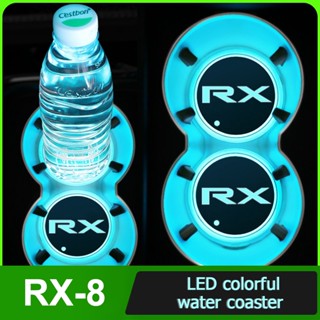 Car water coaster Car Cover Groove Mat Water Cup Pad Colorful Led Light for  RX