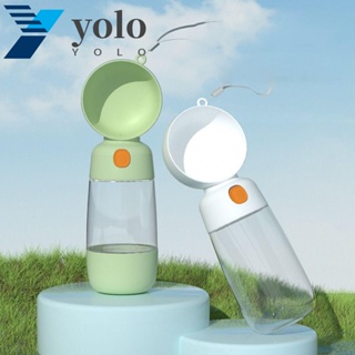 Yolo ขวดน้ําพลาสติก สีขาว ส้ม เขียว แบบพกพา ถอดออกได้ พร้อมเชือกแขวน สําหรับสัตว์เลี้ยง สุนัข แมว