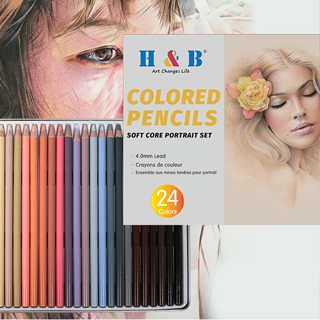 ดินสอสีน้ํามัน 24 สี สําหรับวาดภาพ ระบายสีผิวมือ