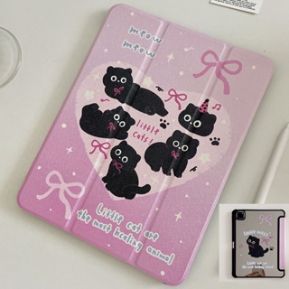 เคสกระจกอะคริลิคแข็ง ลายแมวดํา สําหรับ IPad Mini6 IPad5 6 7 8 9 10 Air Air1 Air2 Air3 Air4 Air5 10.9 นิ้ว Pro10.5 IPad10.2 นิ้ว Pro11 Pro12.9 2018 2020 2021 2022