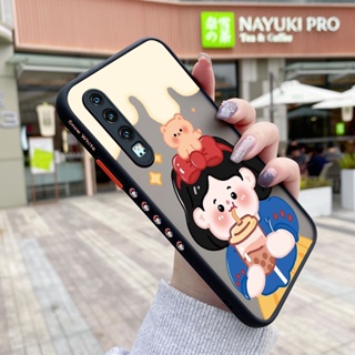 สําหรับ Huawei P30 P30 Pro เคส การ์ตูน ชานม เด็กผู้หญิง รูปแบบ บาง ด้าน สี่เหลี่ยม ขอบ การออกแบบใหม่ กันกระแทก ฝ้า ใส เคสโทรศัพท์แข็ง