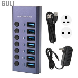 Guli USB 3.0 Hub 7 Ports 5Gbps 5V 2.4A 36W Docking Station For PC Phone 100‑240V