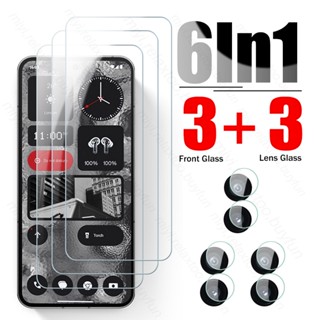 6in1 เคสกระจกนิรภัย กันรอยหน้าจอ เลนส์กล้อง สําหรับ Nothing Phone (2) Phone(2) 5G NothingPhone(2) 2023 AIN065 6.7 นิ้ว