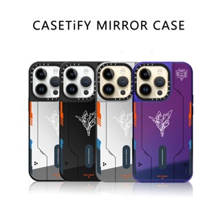 Casetify X Unit 6 by EVANGELION เคสกระจก แบบแข็ง ลายโลโก้แกะสลักด้านข้าง สําหรับ Apple IPhone 12 13 14 Pro Max