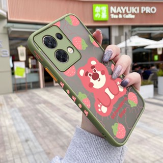 เคสโทรศัพท์มือถือ ซิลิโคนนิ่ม กันกระแทก ลายการ์ตูนหมี สตรอเบอร์รี่ สําหรับ OPPO Reno 8 Reno8 Reno 8 Pro 5G