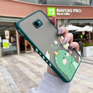 สําหรับ Samsung galaxy J4 2018 J4 Plus 2018 J4 Prime เคสการ์ตูนไดโนเสาร์น้อยน่ารัก กันกระแทก ฝ้าแข็ง เคสโทรศัพท์ ขอบลาย ซิลิโคนนิ่ม เคสป้องกัน